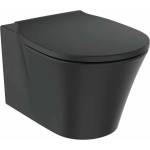 Ideal Standard Комплект за окачване на тоалетна чиния Ideal Standard Connect Air AquaBlade, матово черно, с тънък капак с плавно затваряне (E0054V3+E0368V3)