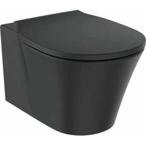 Ideal Standard Комплект за окачване на тоалетна чиния Ideal Standard Connect Air AquaBlade, матово черно, с тънък капак с плавно затваряне (E0054V3+E0368V3)