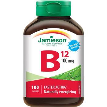 Jamieson Витамин B12, 100 mcg, 100 таблетки, Jamieson