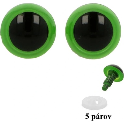 Ideal plastové zelené oči na hračky 10 mm 5 párov