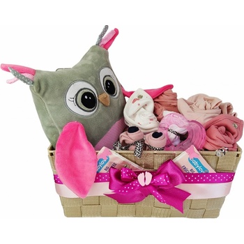 BabyDort plenkový dort růžový dárkový koš box pro miminko