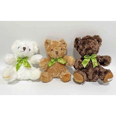 20 см плюшено рошаво мече със зелена панделка