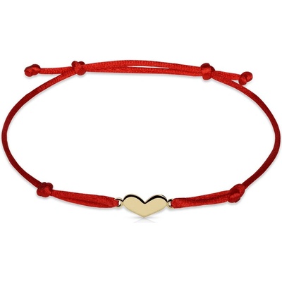 Danfil zlaté srdce s červenou šňůrkou DLB/BLL006 žluté zlato