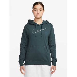 Nike Суитшърт w nsw pe clb flc shine os po (fb8763-328)