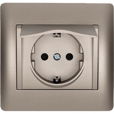 ELMARK Rhyme КОНТАКТ ШУКО С КАПАК СИВ МЕТАЛИК (11214c)