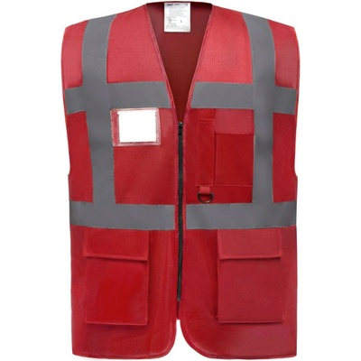 Yoko vesta HVW801 Hi Vis multifunkční výstražná červená