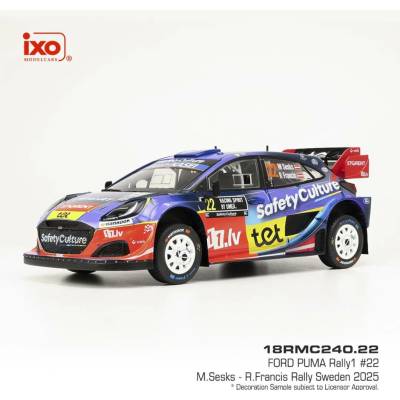 Ford Puma Rally1 Rally Sweden 2025 22 Sesks Francis IXO 1:18