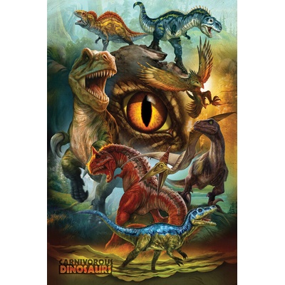 Plagát, Obraz - Dinosaury - mäsožravce, 61 × 91.5 cm