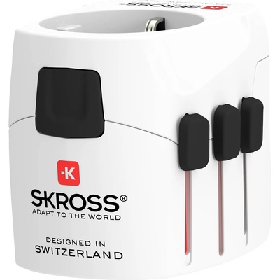 SKROSS Адаптер SKROSS PRO Light, 2 x USB-A, World, Бял