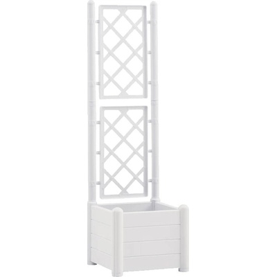 STEFANPLAST Truhlík vyvýšený záhon s mřížkou ITALIA 43x43x142cm bílý