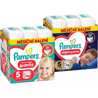Pampers Pants Night 5 92 ks + Pampers Pants 5 136 ks