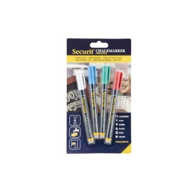 Securit Тебеширен маркер 1-2мм 4 цвята наситени
