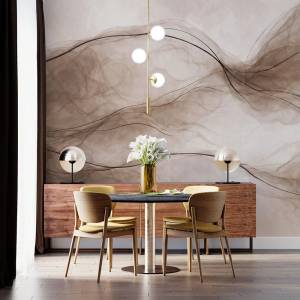 Art Gift Decor Фототапет абстрактни димни вълни в бежово