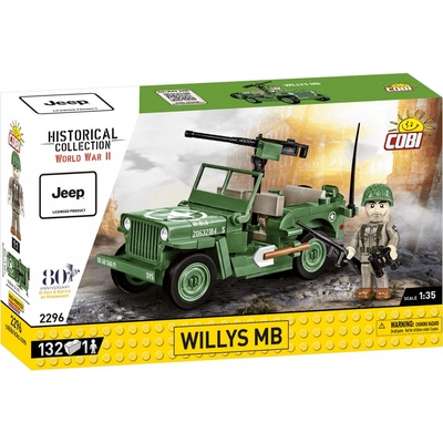 COBI 2296 World War II Americký ozbrojený terénny automobil Jeep Willys MB 1:35