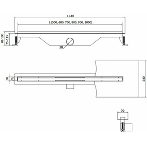 Cersanit Комплект душ канал с капак Cersanit Tako 90 см (S907-015)