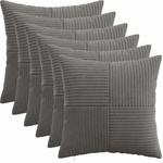 vidaXL Калъфка за възглавница 6 бр. ALMELO Тъмносиво 45 x 45 cm (914753)