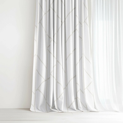 Goldea bavlnený záves - geometrické línie na bielom 180x150 cm
