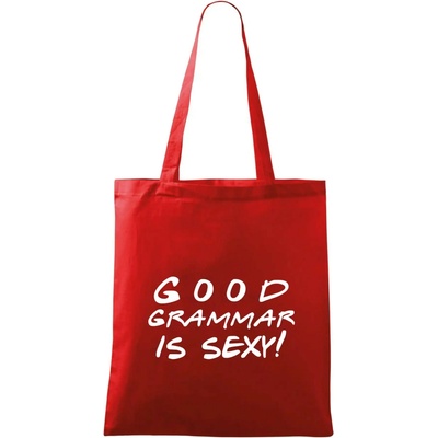 Good grammar is sexy Taška bavlnená 42 x 38 cm Červená