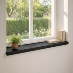 vidaXL Парапети за прозорци 2 бр. Черно 70 x 30 x 2 cm Солидно бук (42048351)