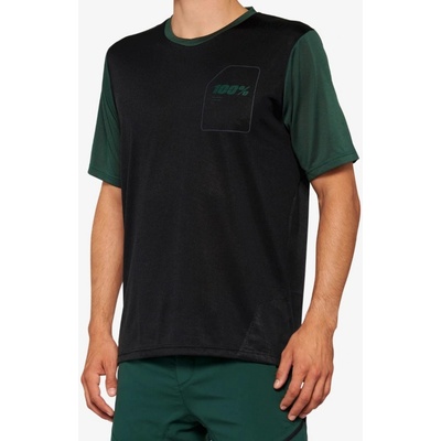 100% Ridecamp krátký rukáv Black/Forest Green pánský