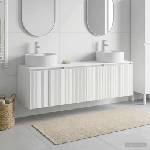 vidaXL Комплект шкафове за баня 3 бр. Бяло 161, 5 x 44, 5 x 82 см (3405667)