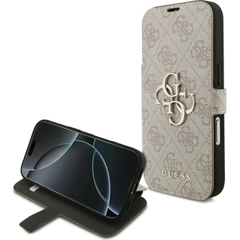 GUESS Калъф с метално лого Guess Book 4G за iPhone 17 Pro - розов