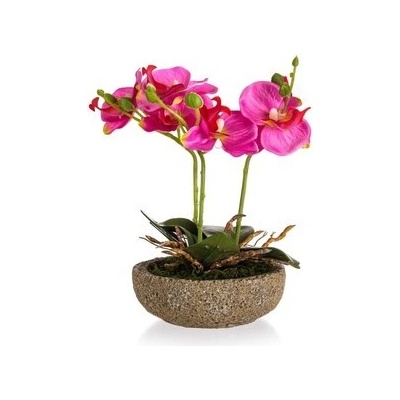 HOME DECOR Fuksia v betónovom kvetináči 21,5 x 14 cm
