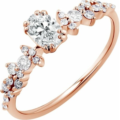 Eppi Zásnubný prsteň s moissanitom a lab grown diamantmi Lane R46297