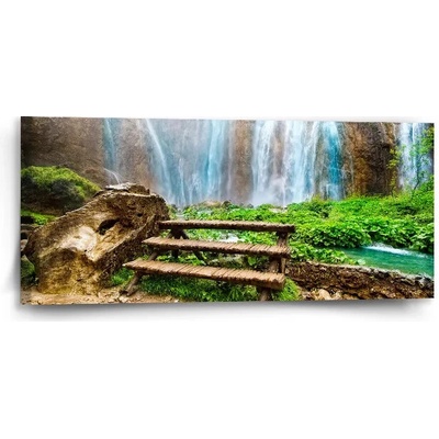 Sablio Obraz Posedenie pri vodopáde - 110x50 cm