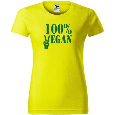 DOBRÝ TRIKO Dámské tričko 100% vegan zelený potisk Citrónová