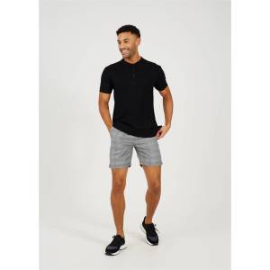 Brave Soul Mens Yarn Dyed Check Short with Drawcord - Black/White