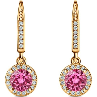SAVICKI Náušnice This is Love: žlté zlato, ružové laboratórne diamanty, laboratórne diamanty TIL-K02-BR-050-LABPINK-Z