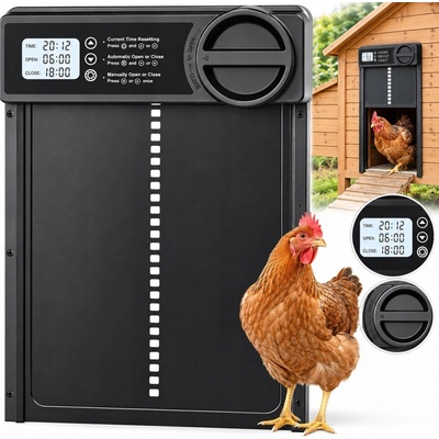 Automatická Dvířka Do Kurníku s časovačem Blokování přiskřípnutí