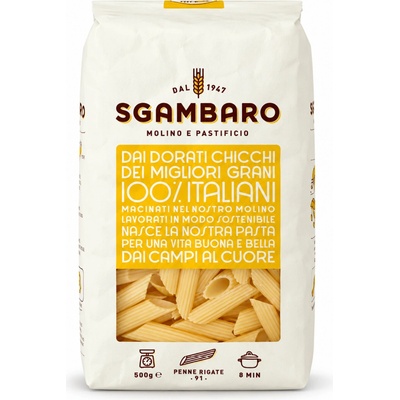Sgambaro sušené bezvaječné těstoviny penne rigate traf.al bronzo 500 g