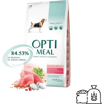 Optimeal Adult pre stredne veľké psy s moriakom 12 kg