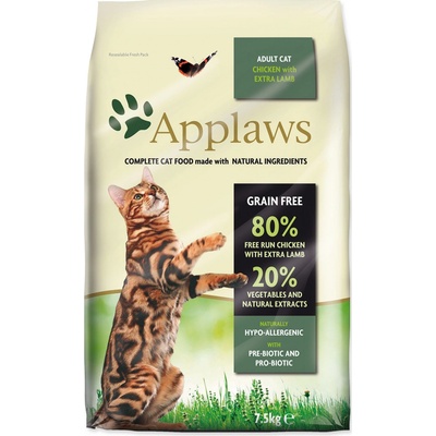 APPLAWS Dry Cat Adult s kuracím a jahňacím mäsom 7,5 kg