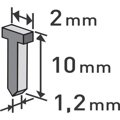EXTOL PREMIUM 8852403 hřebíky, balení 1000ks, 10mm, 2,0x0,52x1,2mm