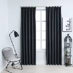 vidaXL Затъмняващи завеси с куки, 2 бр, антрацит, 140x175 см (134461)