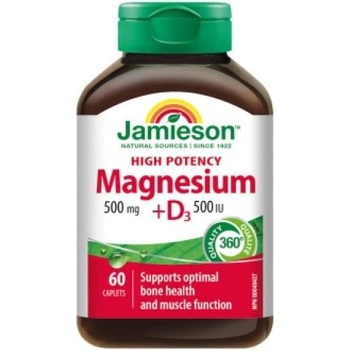 Jamieson Магнезий 500mg с витамин D3 500 IU 60 таблетки