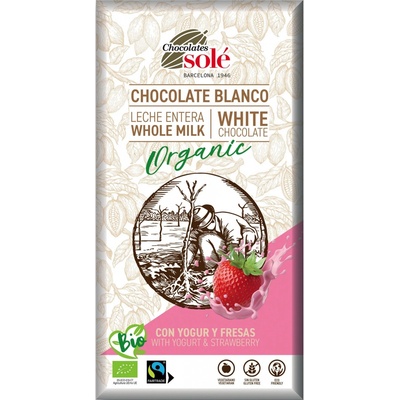 SOLÉ Bio bílá s jogurtem a jahodami 100 g