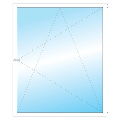 Okna Hned Plastové okno 1300 x 1550 mm bílé otevíravé a sklopné pravé