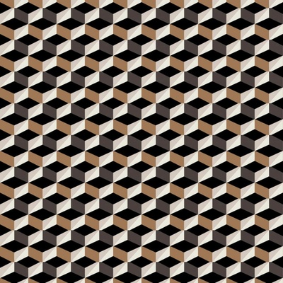 Strima Bengaline Print - graphic cubes, karamelová