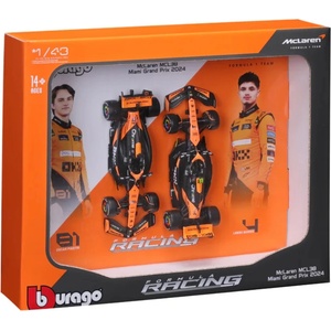 Bburago Комплект метални колички Bburago - McLaren MCL38 2024, 1: 43, 2 броя (18-38109-PACK2)