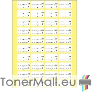  Етикети за цени лв. / EUR, 28х16 mm, 50л. х 40ет. /бандерол, бели