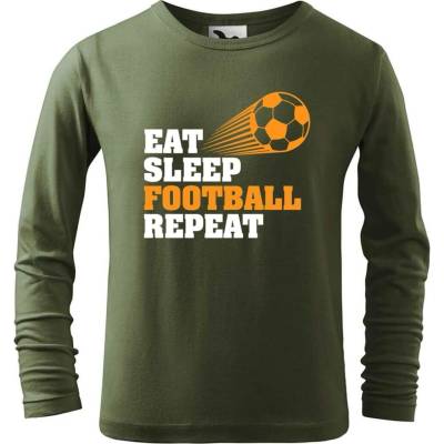 Dobrý triko Dětské bavlněné triko Eat sleep football Khaki