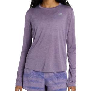 New Balance Дамска тениска New Balance Women's Athletics Long Sleeve Sport shirt - Candied Violet Heather (916-4744-0614)