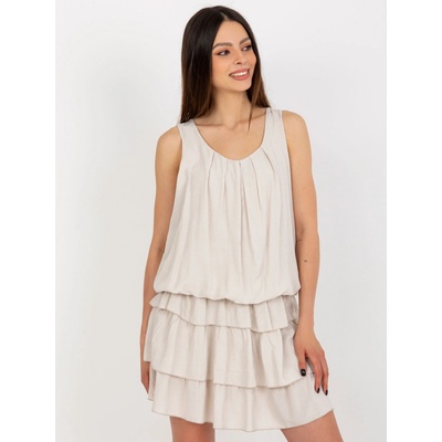 Volánové mini šaty TW-SK-BI-8139.44 light beige