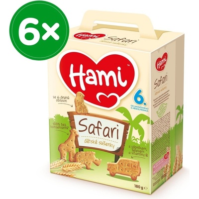 Hami sušienky Safari 6 x 180 g