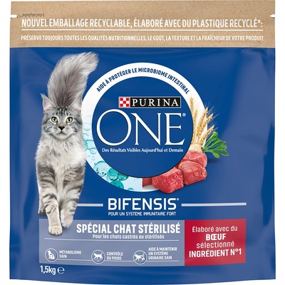 Purina ONE Bifensis Sterilised granule hovězí 2 x 1,5 kg