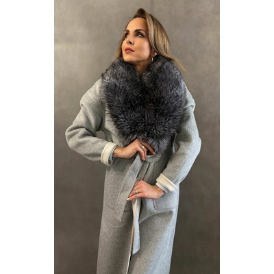 Max Original Leather Vlnený kabát s kožušinou KSH21-2917A natural